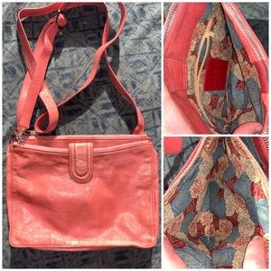HOBO Leather Pink cross body organizer purse bag